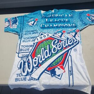 Vintage Ravens Sport XL Blue Jays 1992 World Series All Over Print T-Shirt